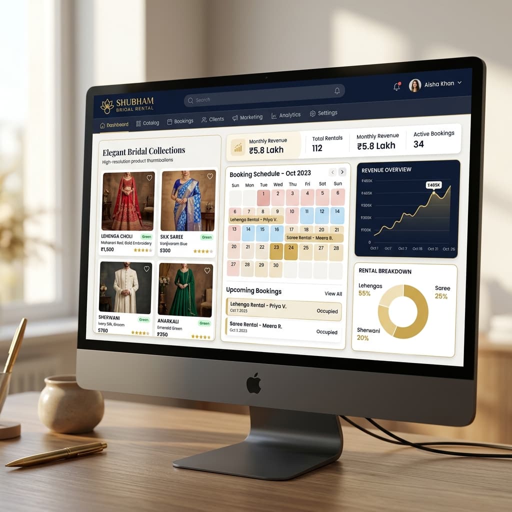 Fabb.booking dashboard for clothing rental operations
